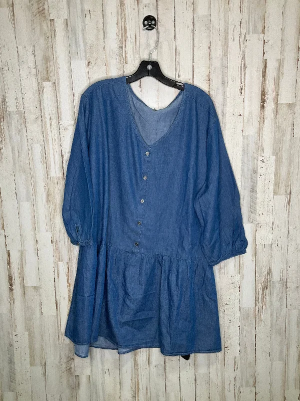 Blue Denim Dress Casual Midi True Craft, Size 3x