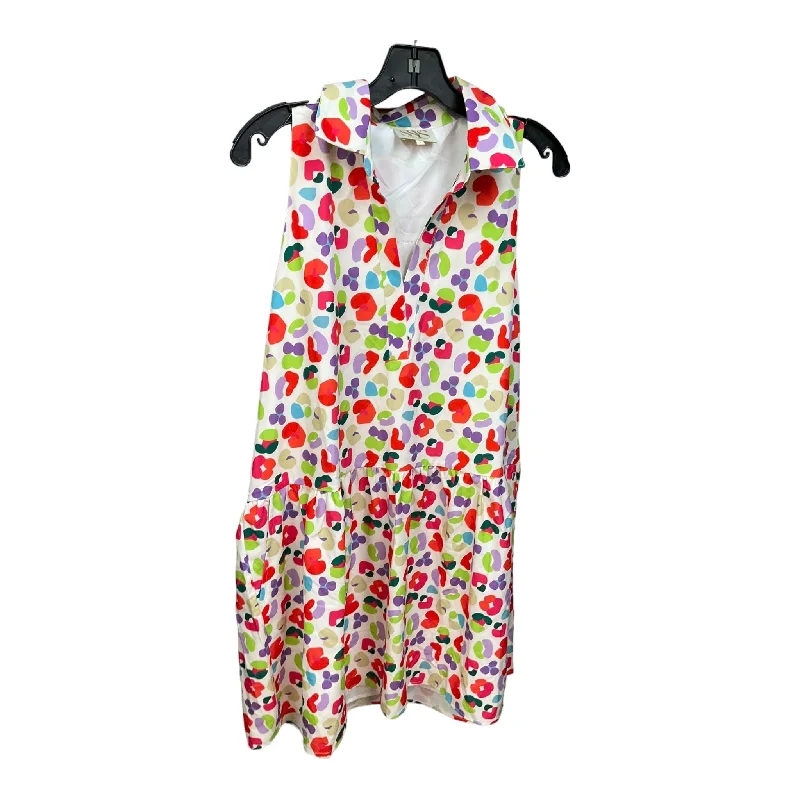 Multi-colored Dress Casual Midi Clothes Mentor, Size L