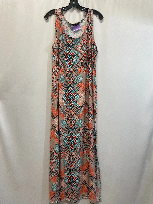 Peach Dress Casual Maxi Clothes Mentor, Size 2x