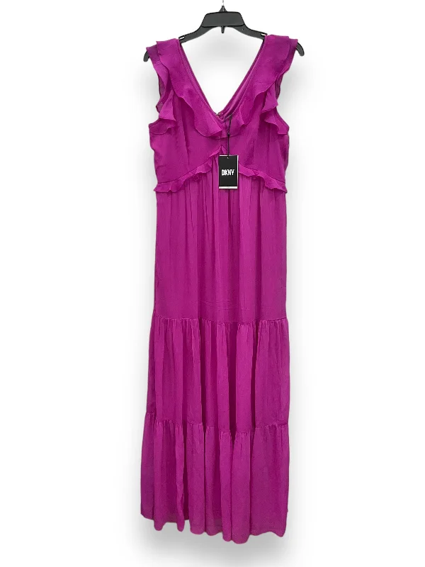 Purple Dress Casual Maxi Dkny, Size S