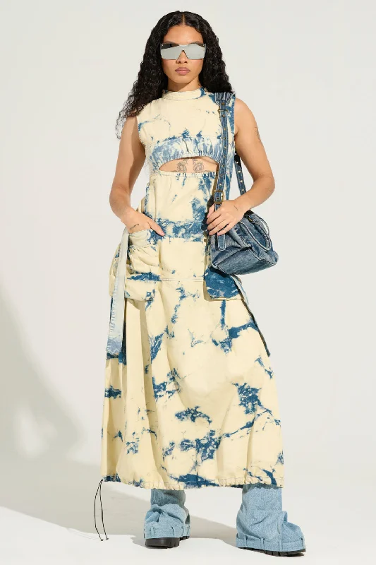 STREET STYLE ACID WASH MAXI DRESS