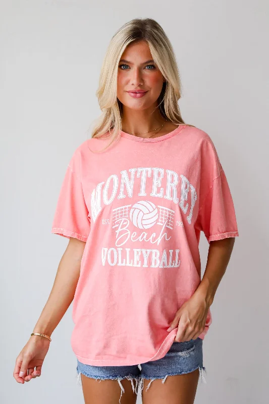 FINAL SALE - Monterey Beach Volleyball Coral Graphic Tee