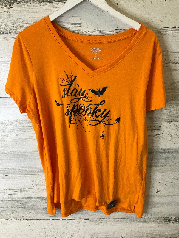 Top Short Sleeve By Clothes Mentor In Orange, Size: Xl