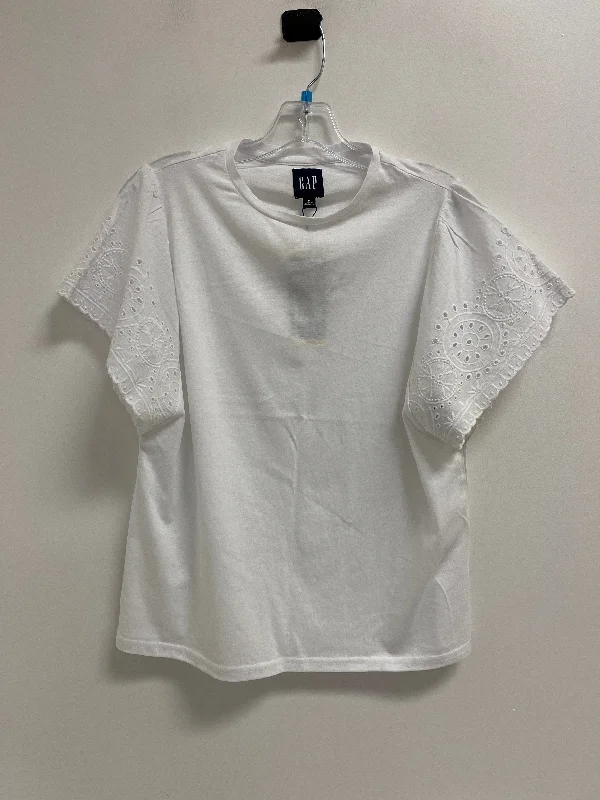 Top Short Sleeve By Gap In White, Size: M