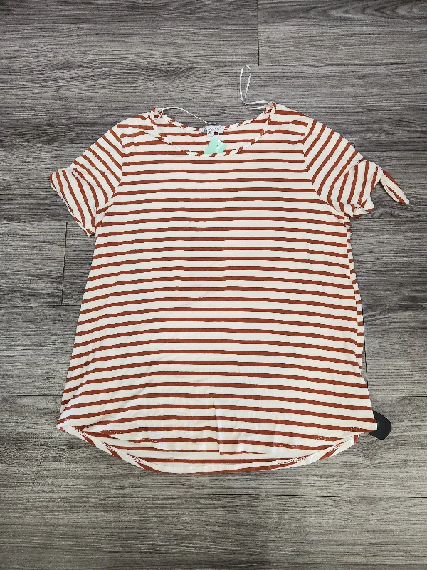 Top Short Sleeve By Green Envelope In Striped Pattern, Size: Xl