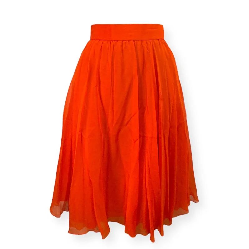 Vintage Orange Skirt Designer Carolina Herrera, Size 14 (fits small)