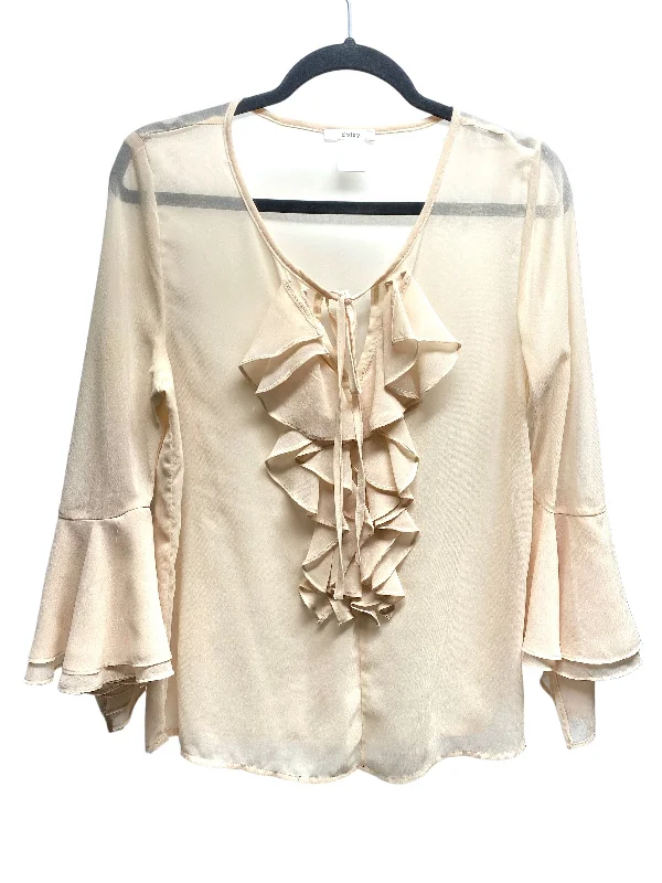 Cream Blouse Long Sleeve Esley, Size M