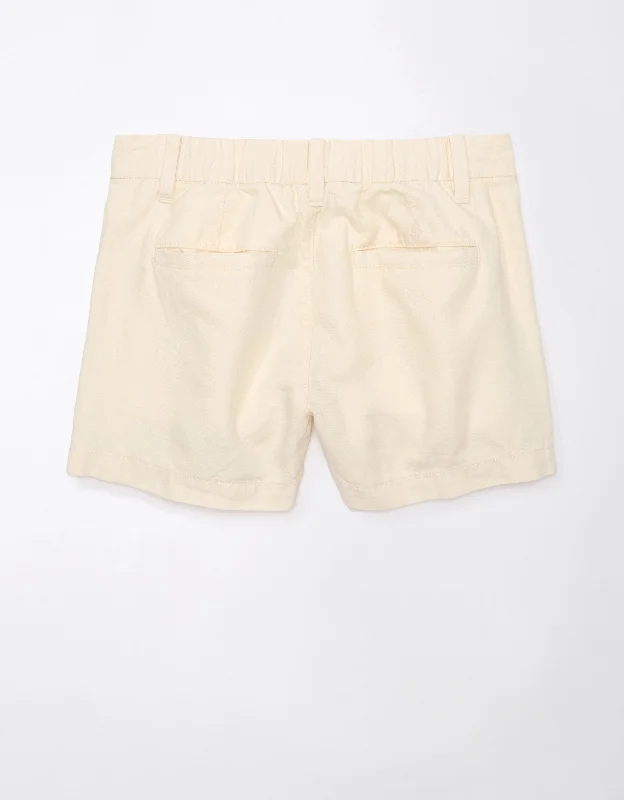 AE Dreamy Drape Linen-Blend High-Waisted Trouser Short