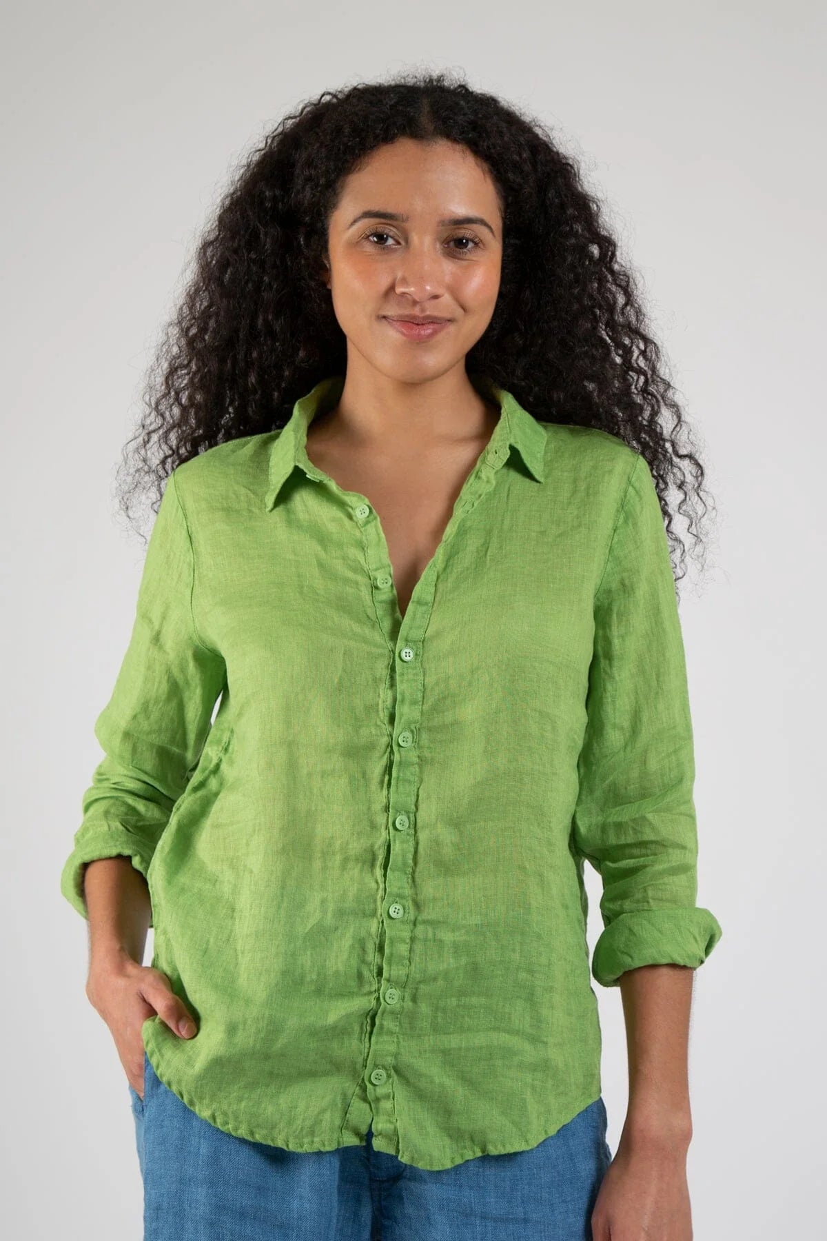 Romy Linen Shirt - Pistachio