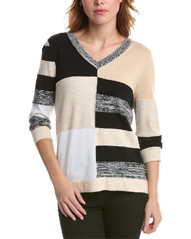 Edinburgh Knitwear Marled Colorblocked Sweater