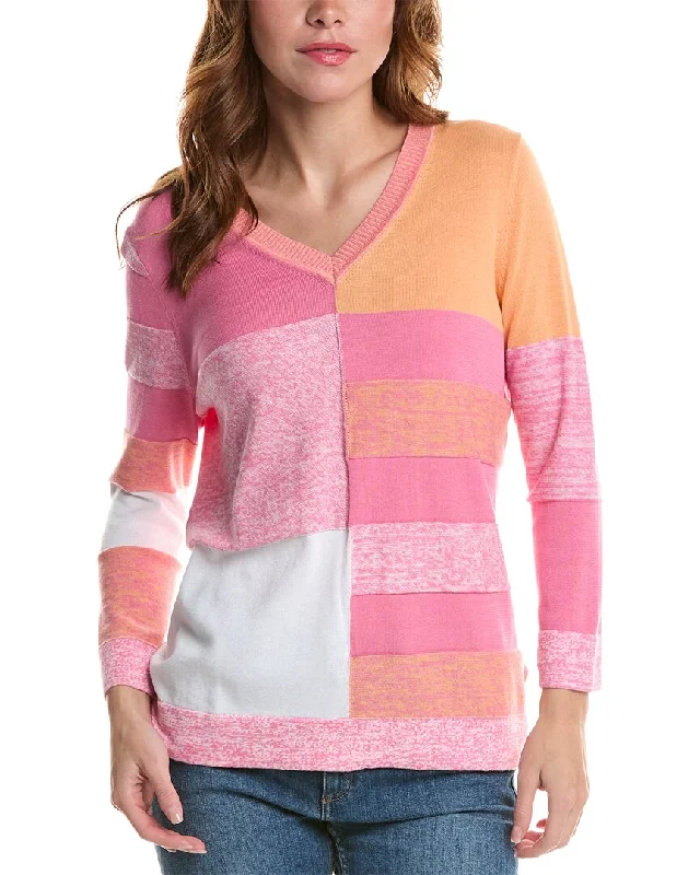 Edinburgh Knitwear Marled Colorblocked Sweater