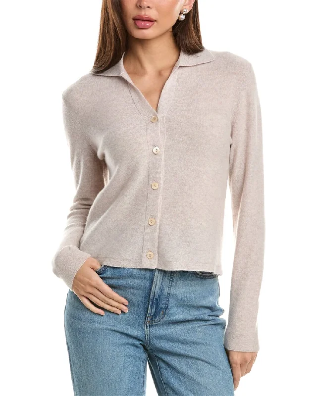 Forte Cashmere Short Collared Cashmere Cardigan