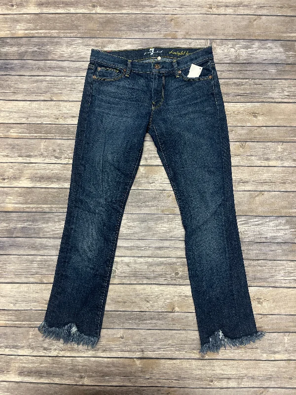 Jeans Straight By 7 For All Mankind In Blue Denim, Size: 4