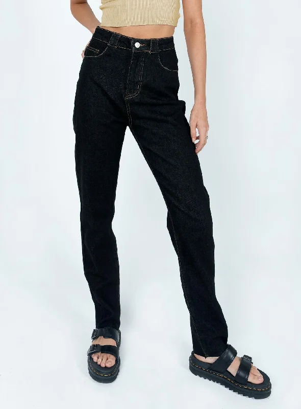 The Breanne 70s High Rise Jean Black