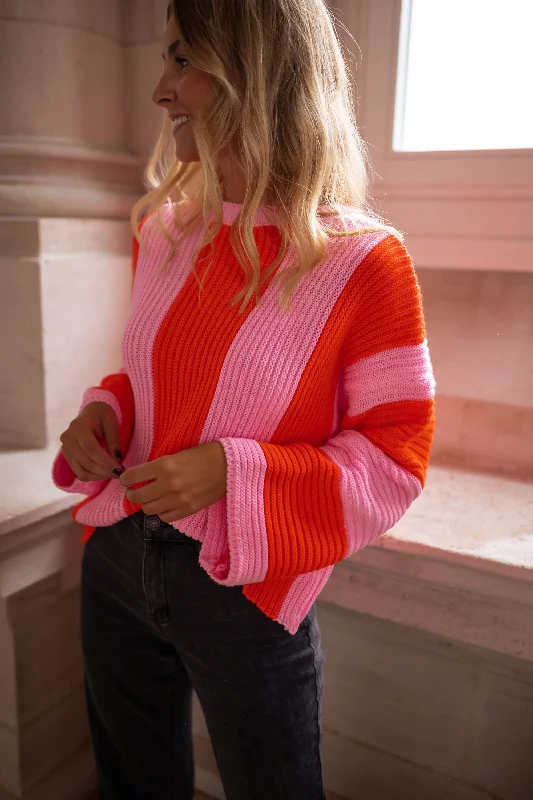 Pull Masson - rose et orange