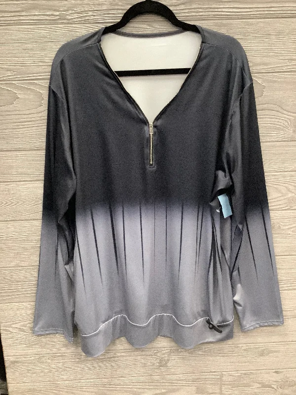 Top Long Sleeve By Clothes Mentor In Grey, Size: 4x