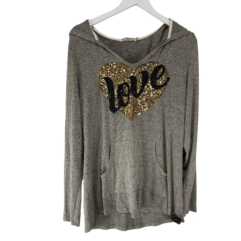 Top Long Sleeve By Clothes Mentor In Grey, Size: Xl